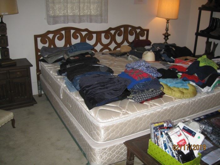 King size bed and more men's cloths