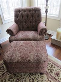 ETHAN ALLEN CHAIR WITH OTTOMAN