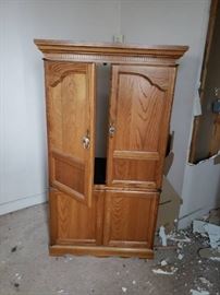 Wooden entertainment center