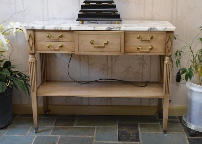 Vintage Console / Entry Table with Marble Top