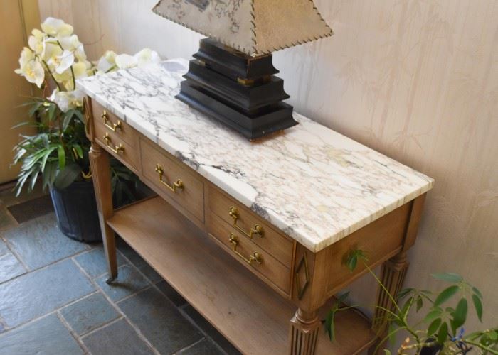 Vintage Console / Entry Table with Marble Top