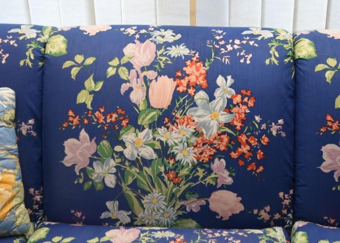 Blue Floral Sofa