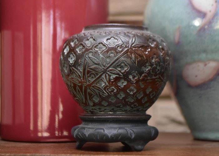 Small Asian Pottery Vase / Planter 