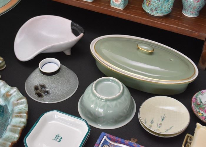 Pottery Bowls, Dishes, Covered Casserole