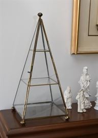 Vintage Brass & Glass Display Case (Pyramid)