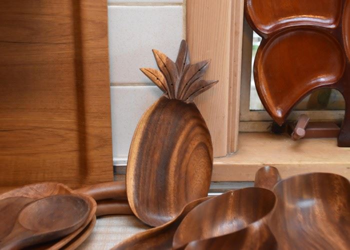 Vintage Teak / Wood Platters, Bowls, Serving Pieces, Etc.
