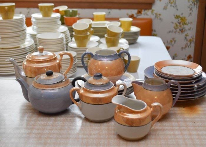Vintage Lustreware Teapots, Creamers & Sugars