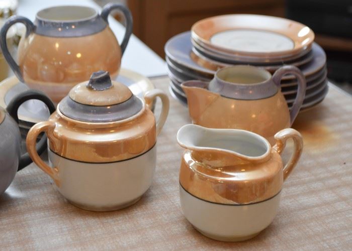 Vintage Lustreware Teapots, Creamers & Sugars