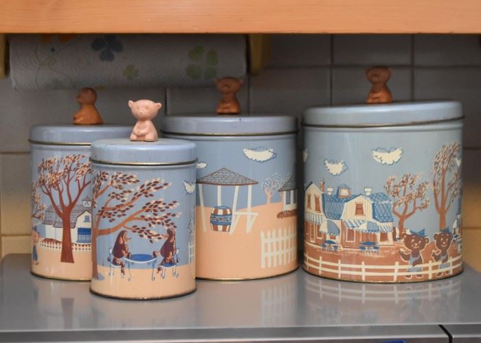 Vintage Canisters / Tins (Teddy Bears)
