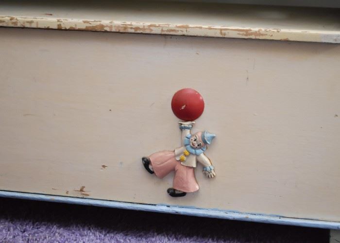 Vintage Toy Box / Chest / Trunk (Clown Motif)