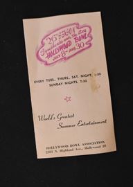 Vintage Hollywood Bowl Pamphlet (Ephemera)