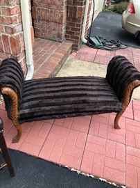 Another view of the Antique Faux fur bench