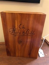 Wood box with Bible