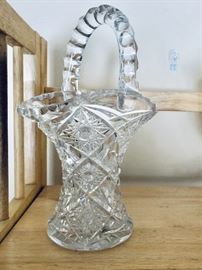 Rare cut glass c 1900 basket