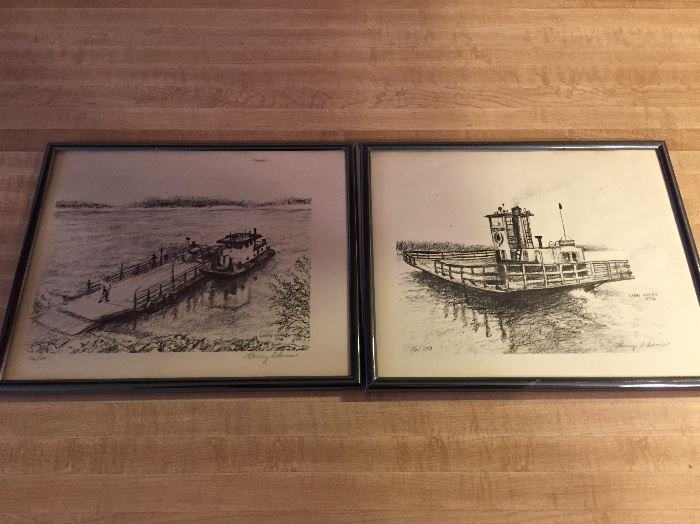 RIVER BOAT LITHOGRAPHS