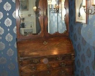 Living Room:  The beautiful antique secretary is a real show-stopper! It would look great in any room of the house including the foyer!  Closer photos follow. The measurements are:  42" wide x 24" deep x 83" tall. 