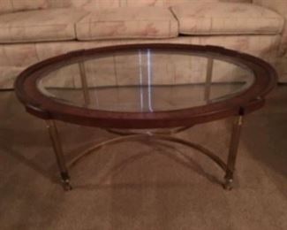 Oval Glass Coffee Table 