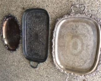 Silver plated serving platters