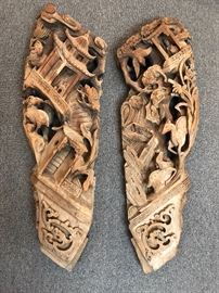 Large Oriental Wooden Carvings
