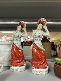 Assorted Asian figurines and decor
