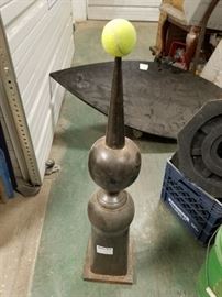 Solid metal painted lightning rod 3 ft tall