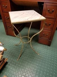 Small marble tile top accent table
