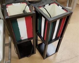 Custom painted Italian colors table lamps