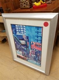 Rare framed New York Times Square Broadway print