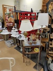 Assorted lamps Shades hanging chandeliers ceiling lights wall sconces Etc