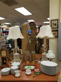 Assorted lamps Shades hanging chandeliers ceiling lights wall sconces Etc