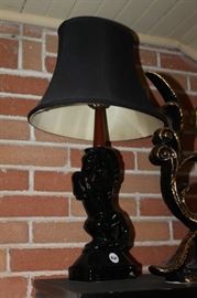 Mid-century modern horse lamp with newer shade, new wiring and new finial