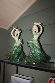 Pair of mid-century Hedi Schoop dancing girls figures