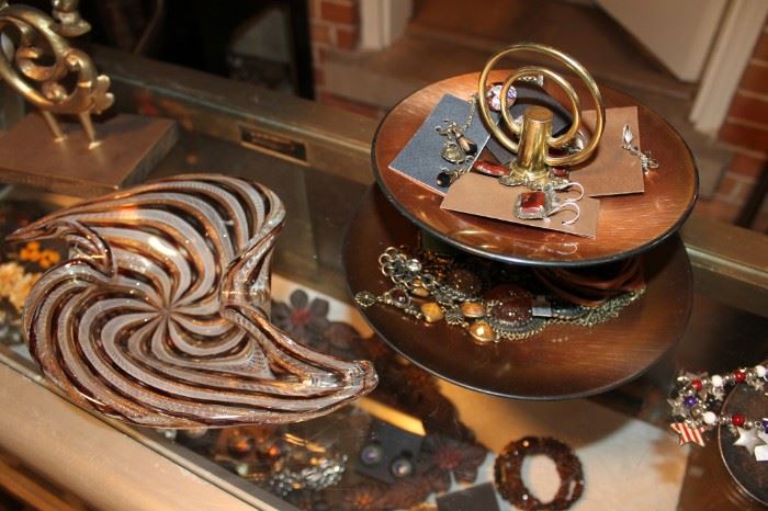 Vintage costume jewelry galore, all 50% off! Murano glass dish is SOLD.