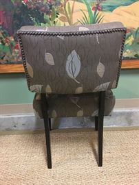 1950s furniture professionally reupholstered and legs stained a dark espresso color. Great quality!
