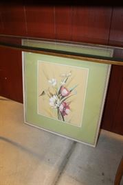 1940s framed floral print