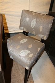 1950s chair, professionally reupholstered and legs stained a dark espresso color