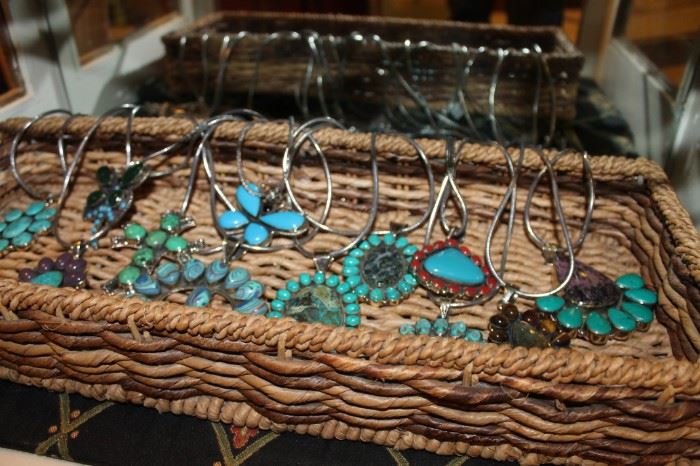 Jewelry from Tibet made from silver and brass with genuine stones, all 50% off!