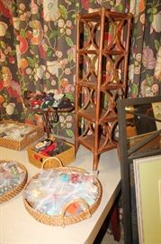 4-tier rattan display is FOR SALE, jewelry is all $12.00 or less after the 50% discount!