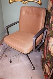 Mid-century modern office chair professionally reupholstered and never used since then