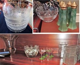 Crystal and china - including Tiffany and Co heart bowl