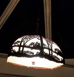 Retro wood Silhouette light fixture