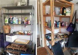 garage shelving and products. Plant trivets with rollers