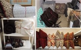 Throw pillows and chair cushions