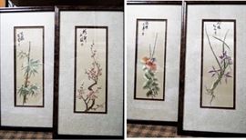 Oriental - hand-stitched framed Art