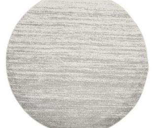 Adirondack Ivory Silver 6 Round Area Rug