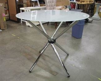Chrome Frosted Glass Dining Table