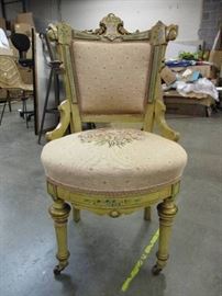 Vintage Eastlake Needpoint Ornate Painted Chair E ...