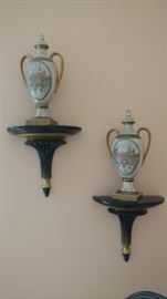 urns and wall shelves