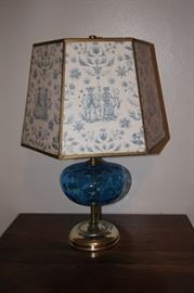 blue glass lamp