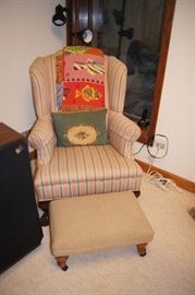 wingback chair with ottoman